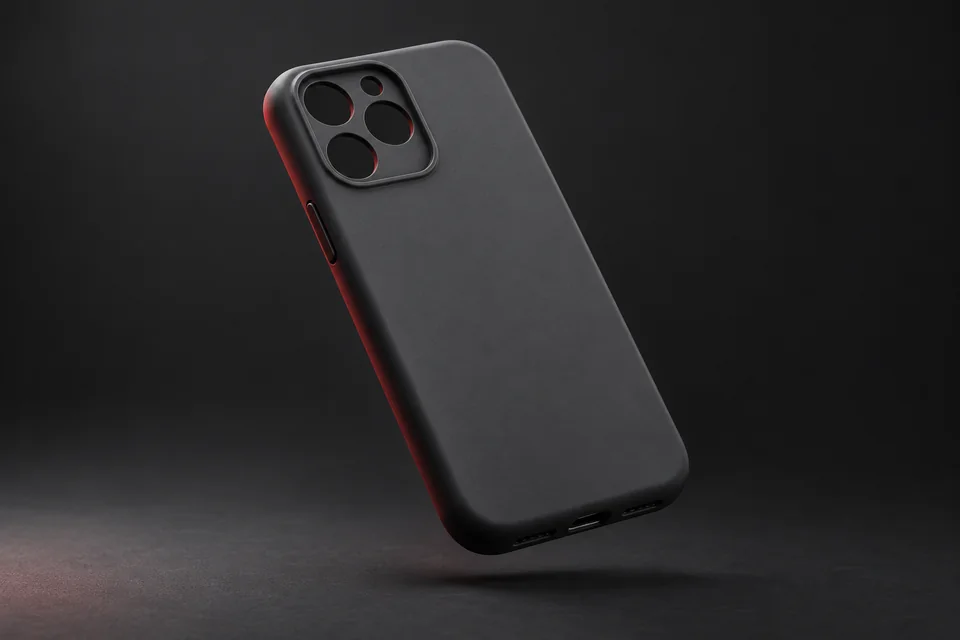 Capinha de silicone grafite com bordas de proteção