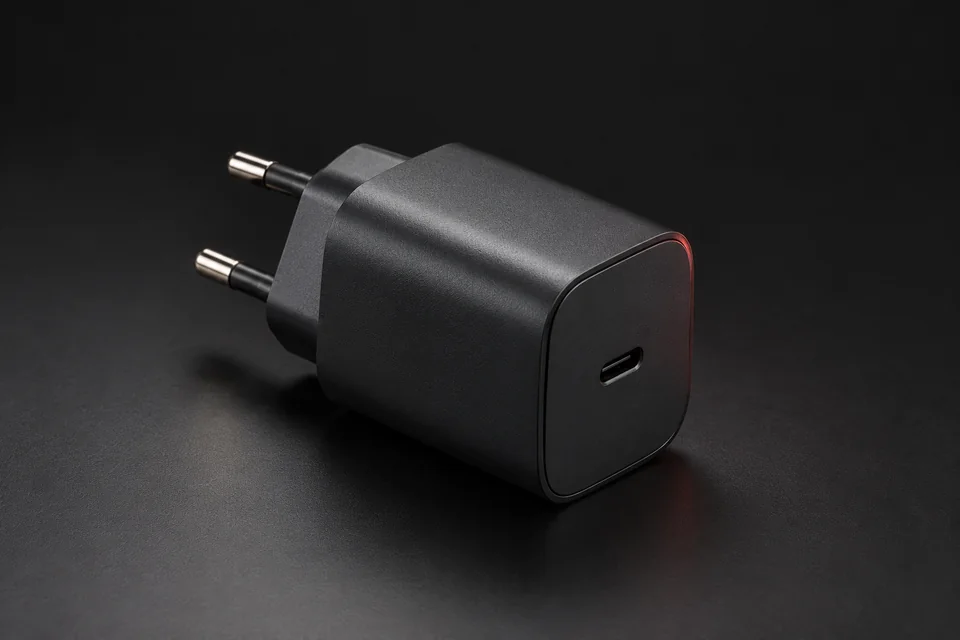 Carregador de tomada grafite com conexão USB-C